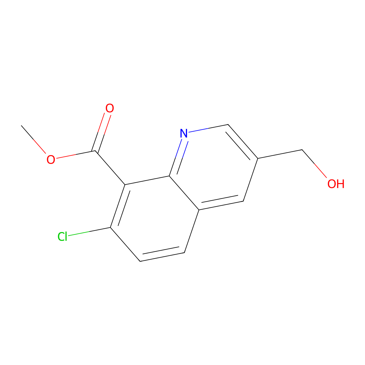Methyl7-chloro-3-(hydroxymethyl)quinoline-8-carboxylate molecular structure, CAS 2408965-05-7