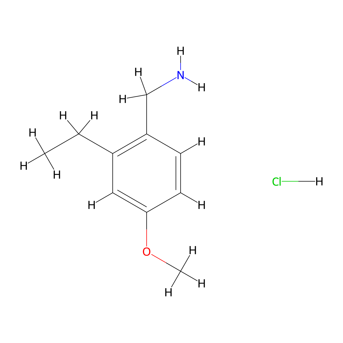 1-(2-Ethyl-4-methoxyphenyl)methanamine hydrochloride molecular structure, CAS 2408965-13-7