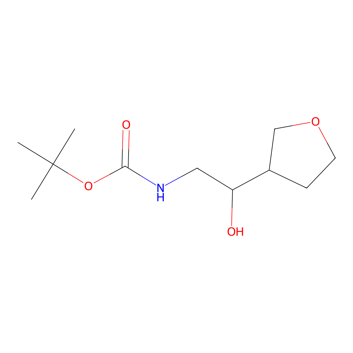 tert-butyl N-[2-hydroxy-2-(oxolan-3-yl)ethyl]carbamate molecular structure, CAS 2408965-16-0