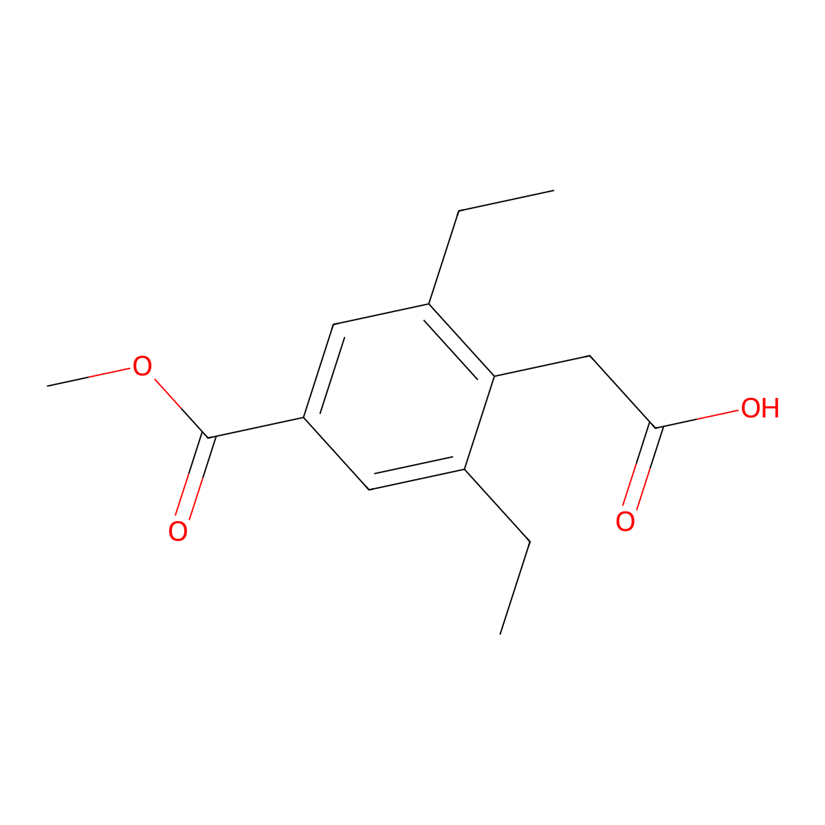 2-[2,6-Diethyl-4-(methoxycarbonyl)phenyl]acetic acid molecular structure, CAS 2408965-18-2