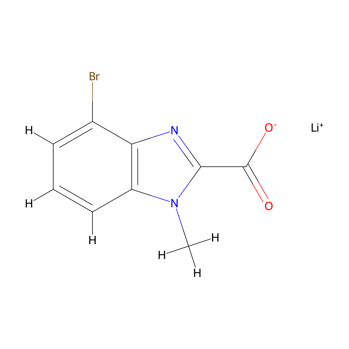 Lithium;4-bromo-1-methylbenzimidazole-2-carboxylate molecular structure, CAS 2408965-20-6