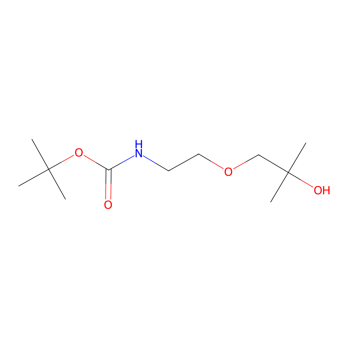 tert-butyl N-[2-(2-hydroxy-2-methylpropoxy)ethyl]carbamate molecular structure, CAS 2408965-23-9