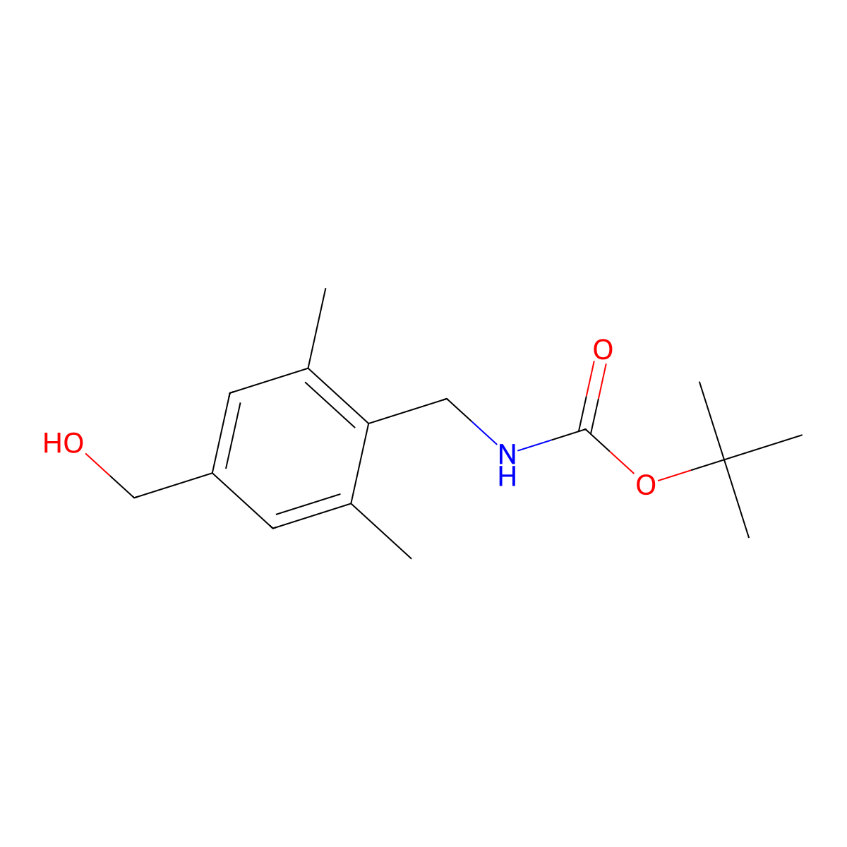 tert-butyl N-{[4-(hydroxymethyl)-2,6-dimethylphenyl]methyl}carbamate molecular structure, CAS 2408965-26-2
