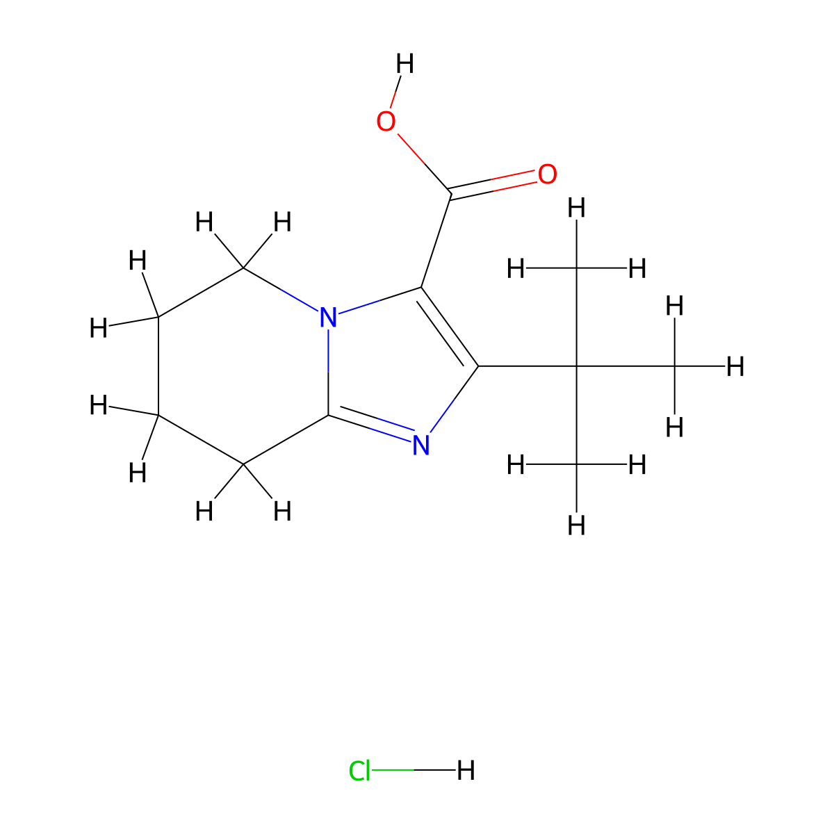 2-tert-butyl-5H,6H,7H,8H-imidazo[1,2-a]pyridine-3-carboxylicacidhydrochloride molecular structure, CAS 2408965-28-4