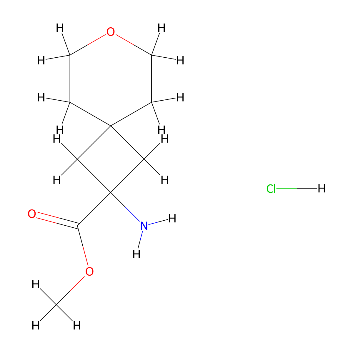 Methyl 2-amino-7-oxaspiro[3.5]nonane-2-carboxylate hydrochloride molecular structure, CAS 2408965-30-8