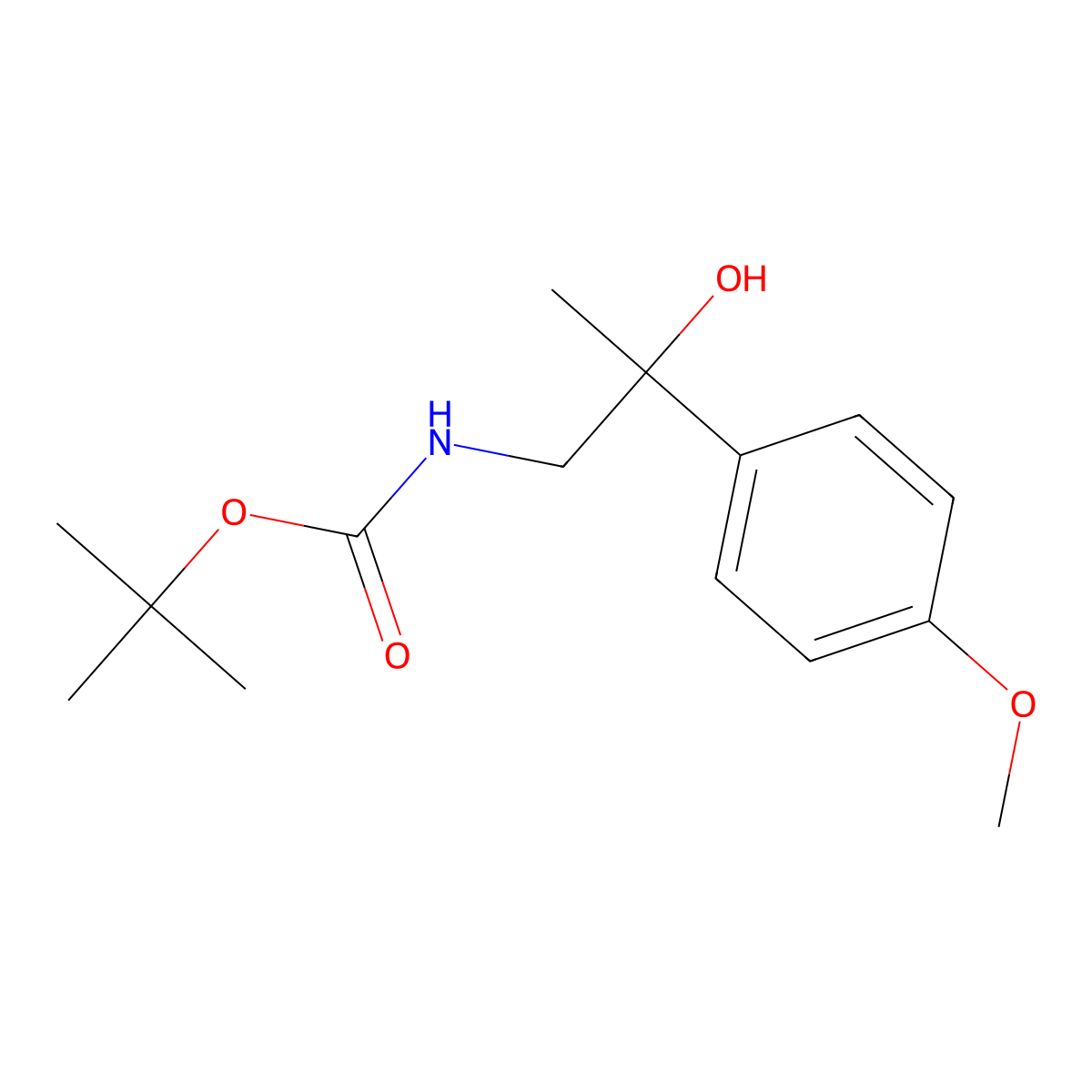 tert-butyl N-[2-hydroxy-2-(4-methoxyphenyl)propyl]carbamate molecular structure, CAS 2408965-33-1
