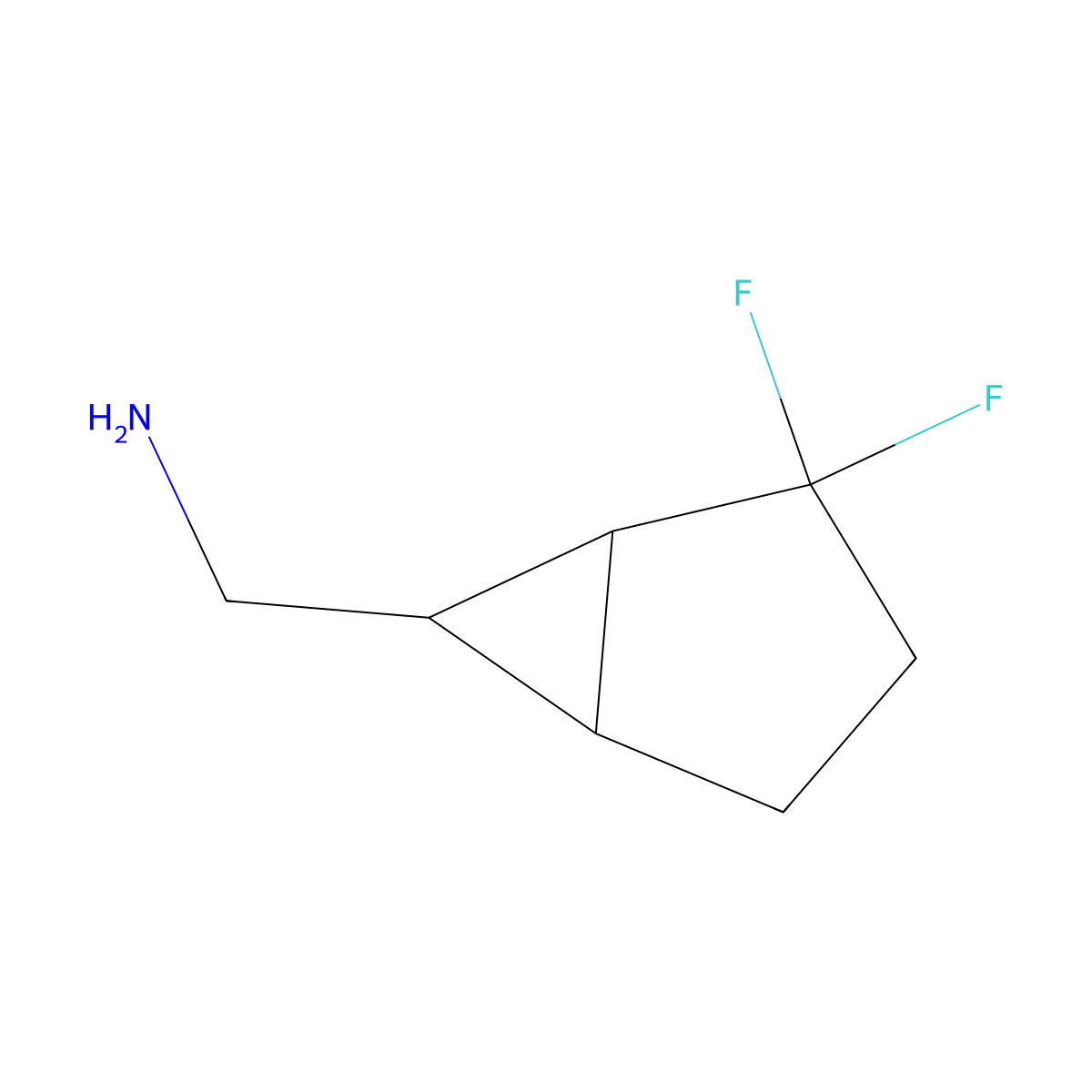 1-{2,2-Difluorobicyclo[3.1.0]hexan-6-yl}methanamine molecular structure, CAS 2408965-35-3