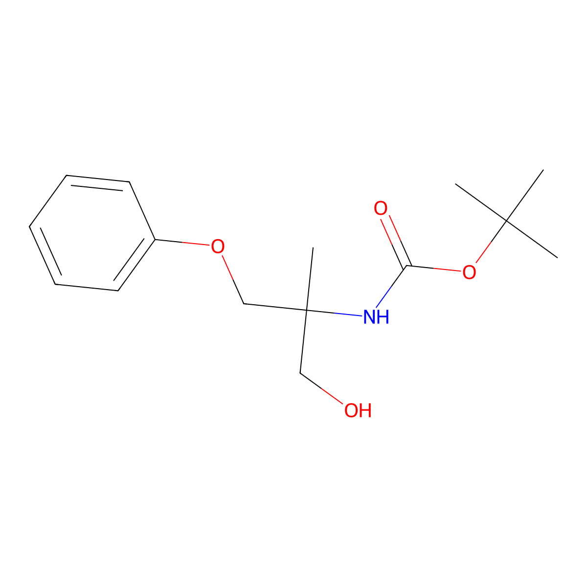 tert-butyl N-(1-hydroxy-2-methyl-3-phenoxypropan-2-yl)carbamate molecular structure, CAS 2408965-46-6