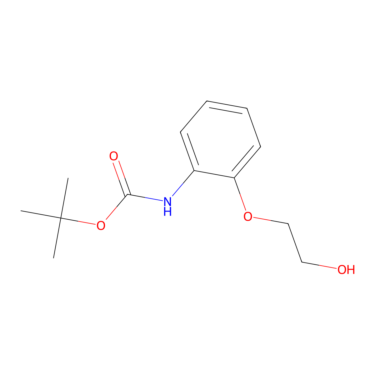 tert-butyl N-[2-(2-hydroxyethoxy)phenyl]carbamate molecular structure, CAS 2408965-63-7
