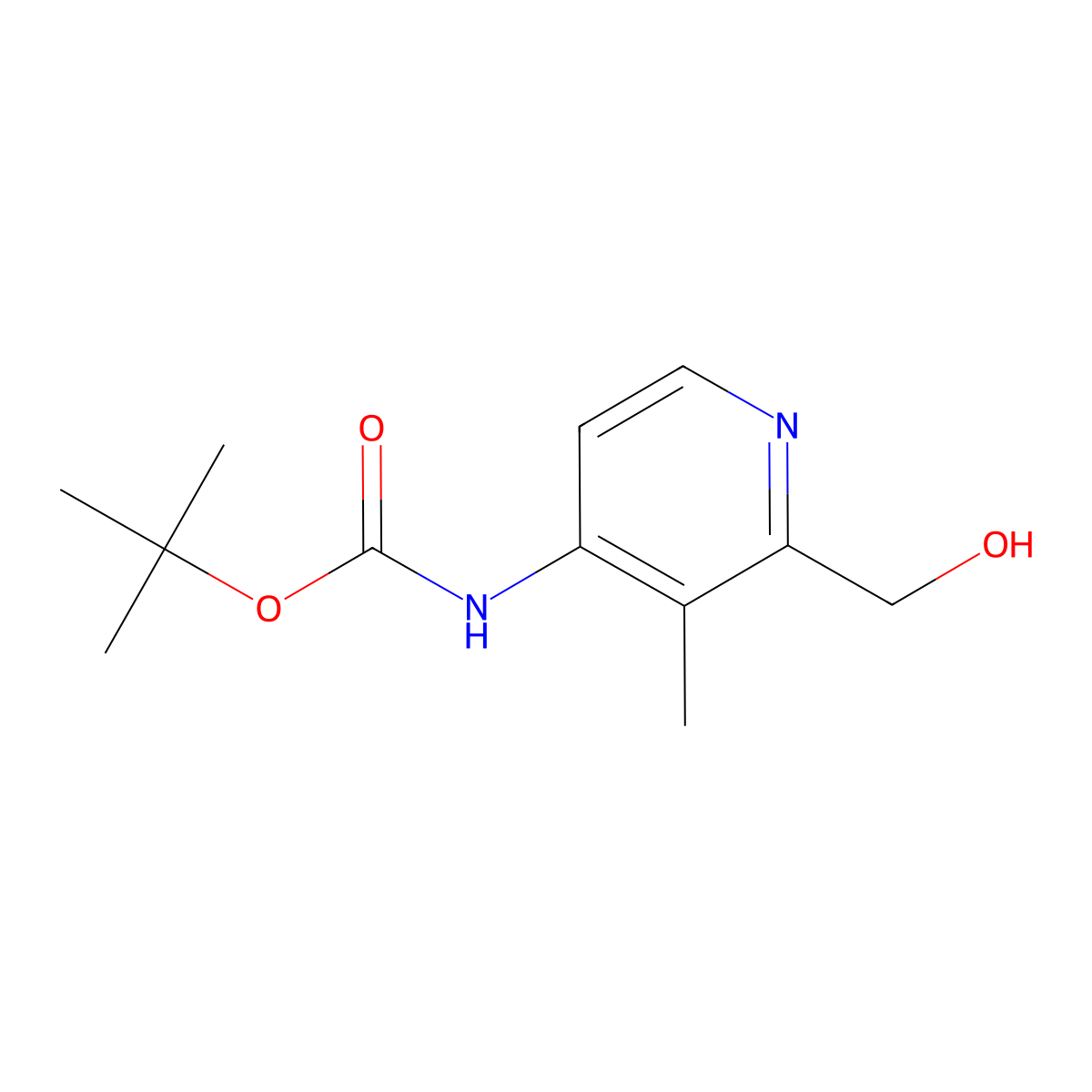 tert-butyl N-[2-(hydroxymethyl)-3-methylpyridin-4-yl]carbamate molecular structure, CAS 2408965-80-8