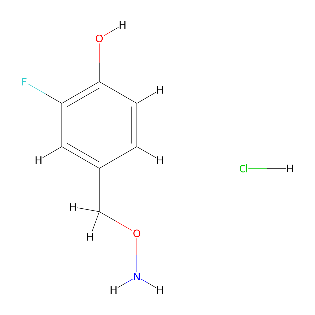 4-(Aminooxymethyl)-2-fluorophenol;hydrochloride molecular structure, CAS 2408965-89-7