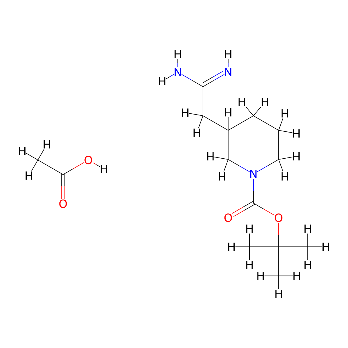 Acetic acid, tert-butyl 3-(carbamimidoylmethyl)piperidine-1-carboxylate molecular structure, CAS 2408965-99-9