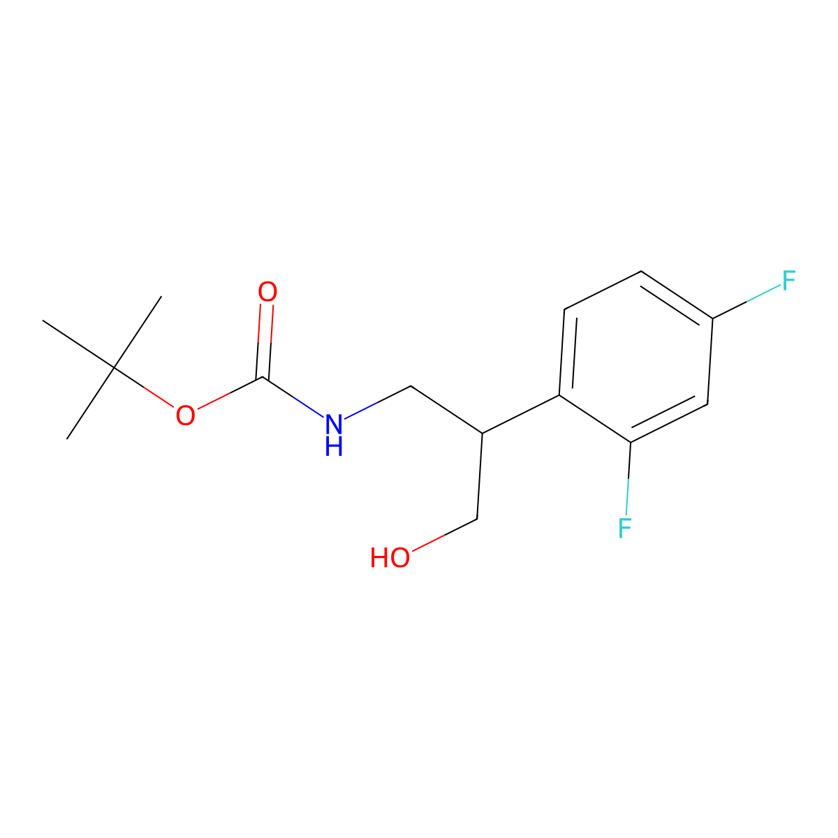 tert-butyl N-[2-(2,4-difluorophenyl)-3-hydroxypropyl]carbamate molecular structure, CAS 2408966-03-8