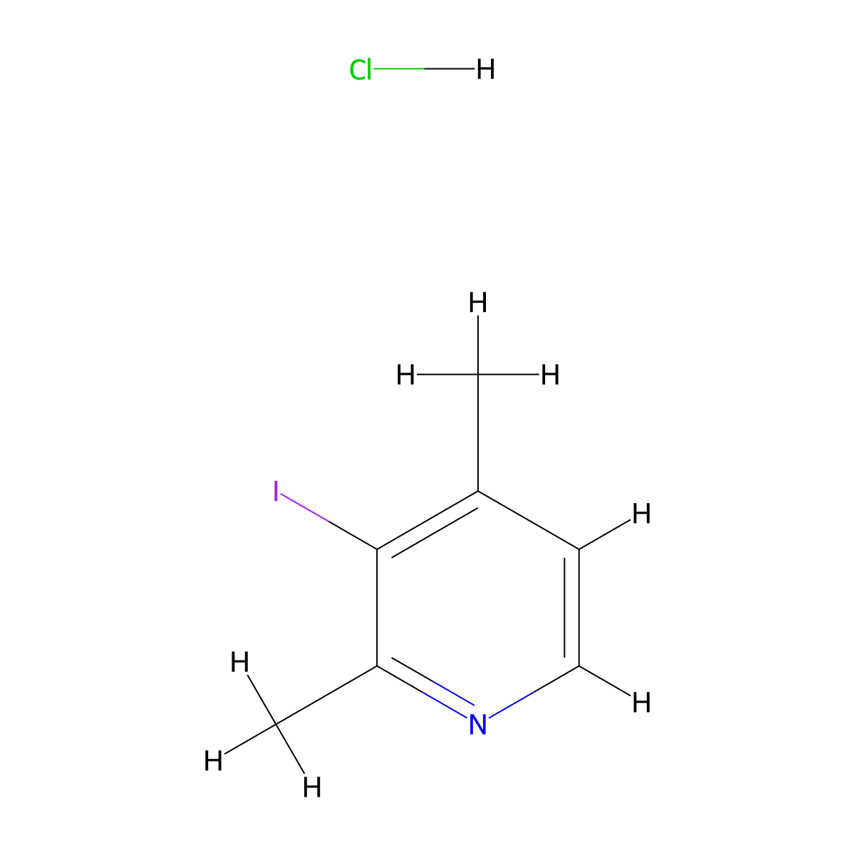 3-Iodo-2,4-dimethylpyridine hydrochloride molecular structure, CAS 2408966-05-0