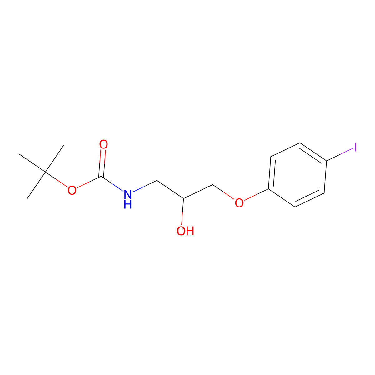 tert-butyl N-[2-hydroxy-3-(4-iodophenoxy)propyl]carbamate molecular structure, CAS 2408966-15-2