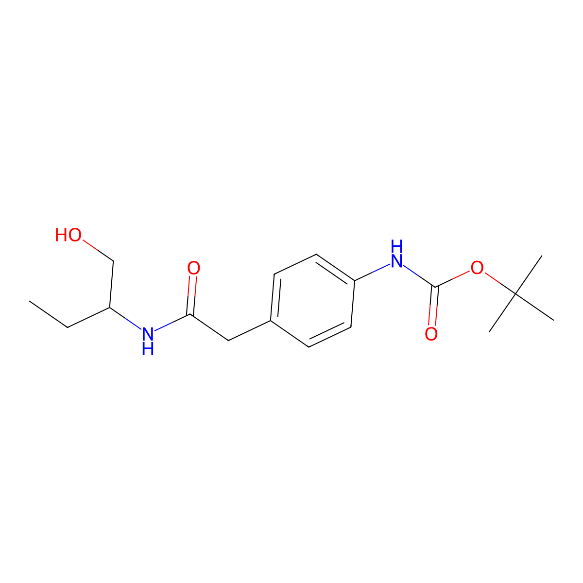 tert-butyl N-(4-{[(1-hydroxybutan-2-yl)carbamoyl]methyl}phenyl)carbamate molecular structure, CAS 2408966-17-4