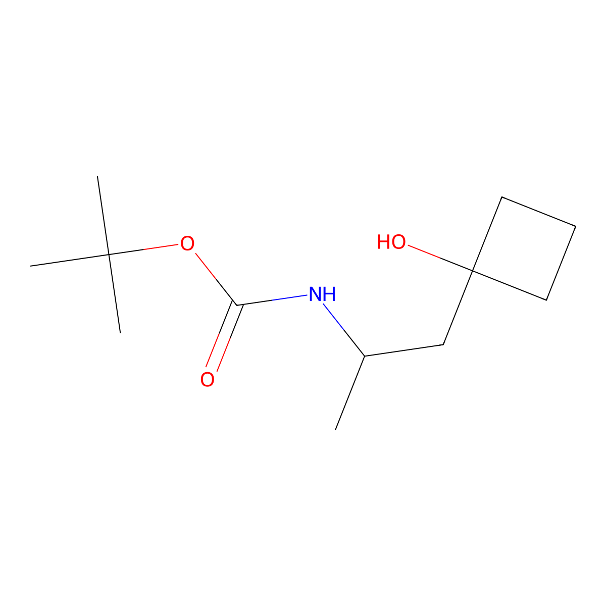 tert-butyl N-[1-(1-hydroxycyclobutyl)propan-2-yl]carbamate molecular structure, CAS 2408966-19-6