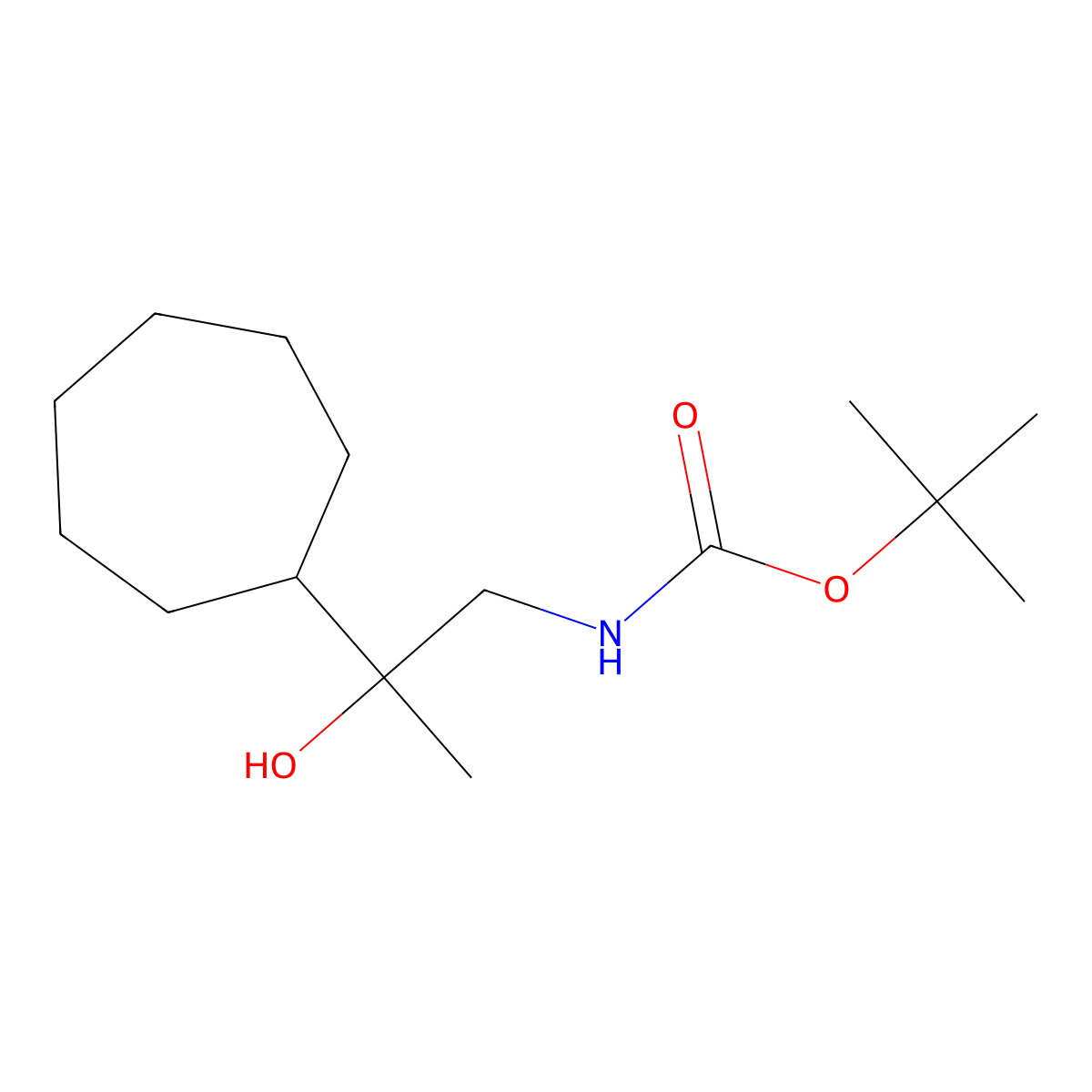 tert-butyl N-(2-cycloheptyl-2-hydroxypropyl)carbamate molecular structure, CAS 2408966-24-3