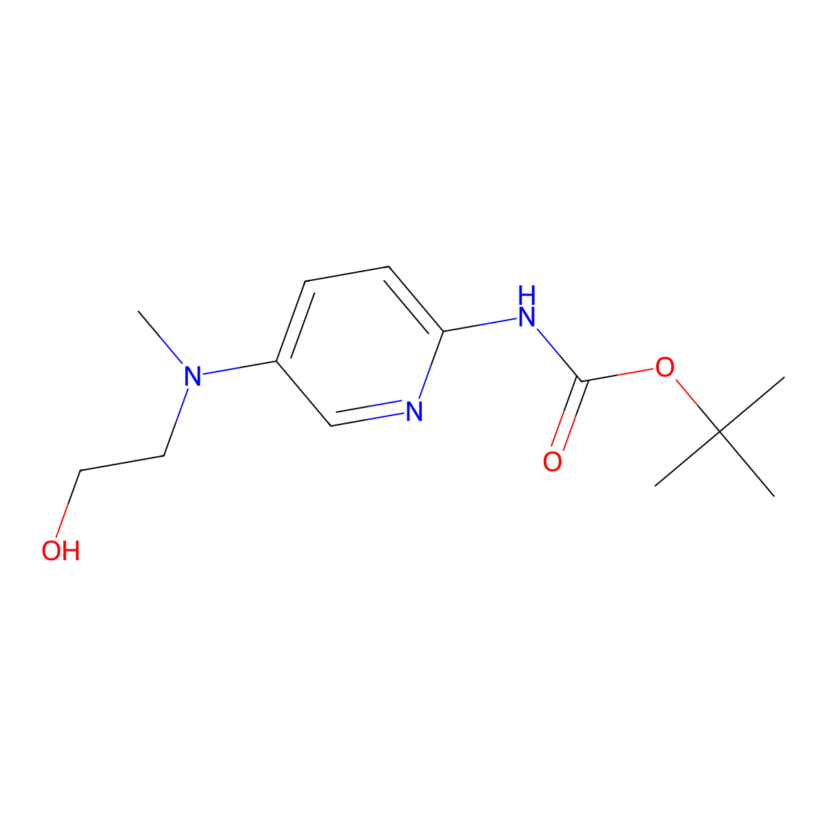tert-butyl N-{5-[(2-hydroxyethyl)(methyl)amino]pyridin-2-yl}carbamate molecular structure, CAS 2408966-28-7