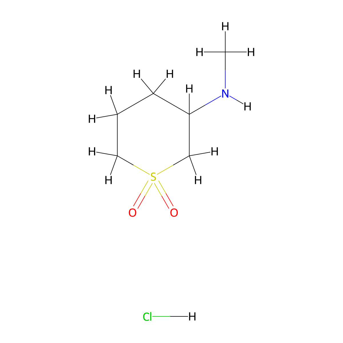 3-(Methylamino)-1lambda6-thiane-1,1-dionehydrochloride molecular structure, CAS 2408966-29-8