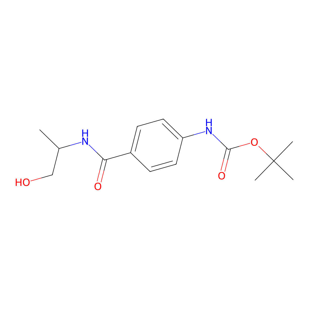 tert-butyl N-{4-[(1-hydroxypropan-2-yl)carbamoyl]phenyl}carbamate molecular structure, CAS 2408966-30-1