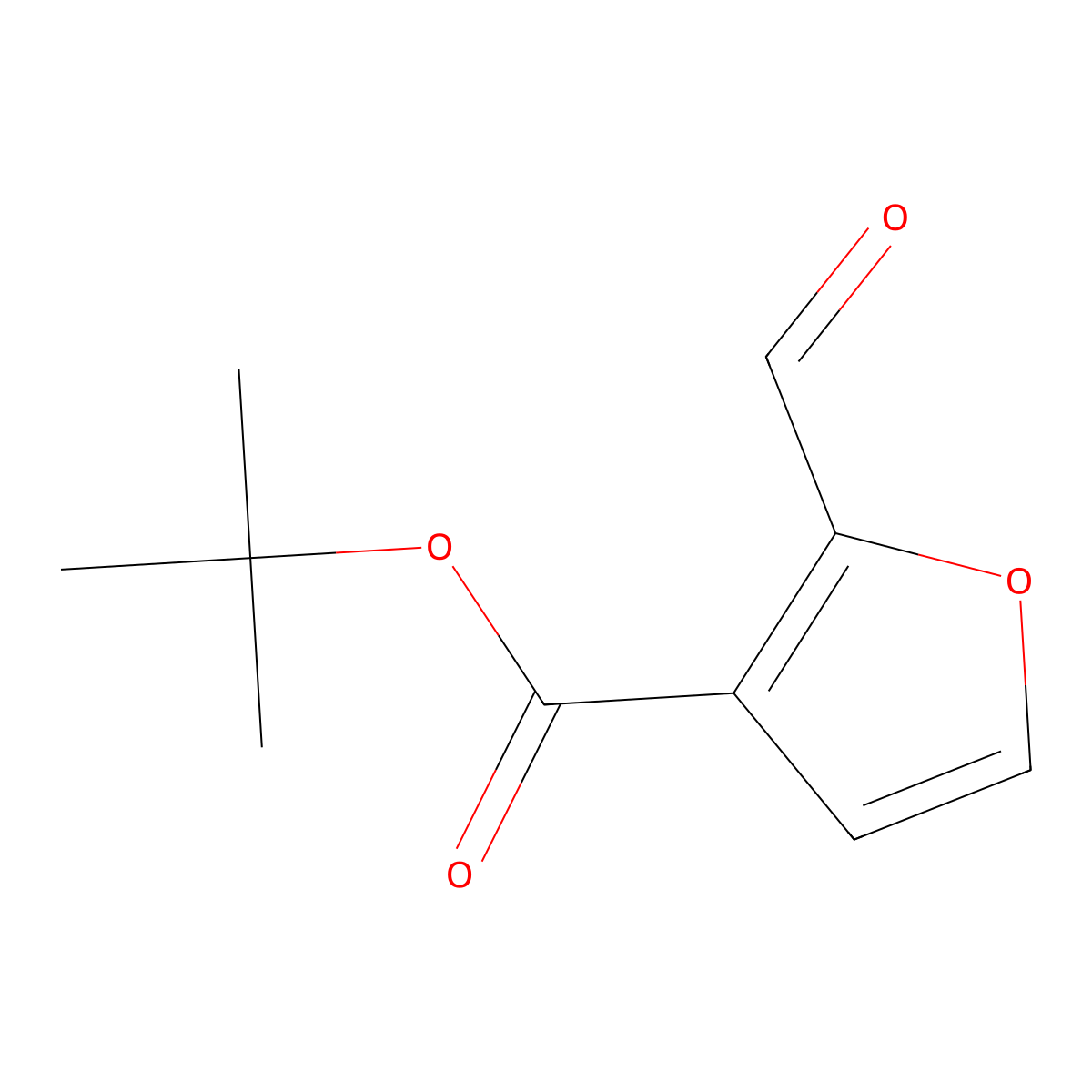 Tert-butyl 2-formylfuran-3-carboxylate molecular structure, CAS 2408966-31-2