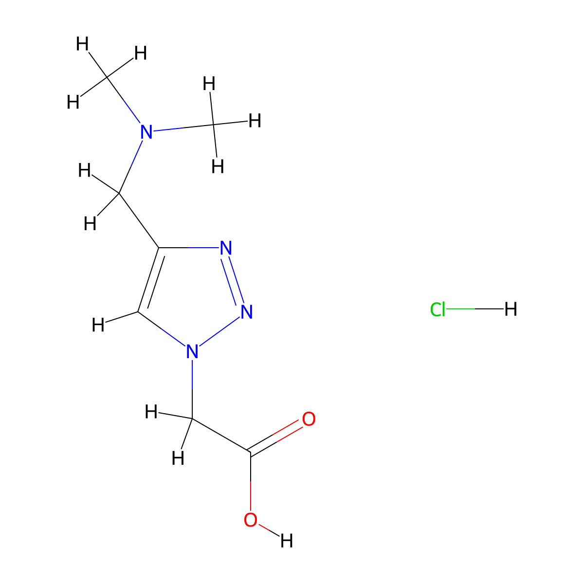 2-{4-[(dimethylamino)methyl]-1H-1,2,3-triazol-1-yl}acetic acid hydrochloride molecular structure, CAS 2408966-35-6