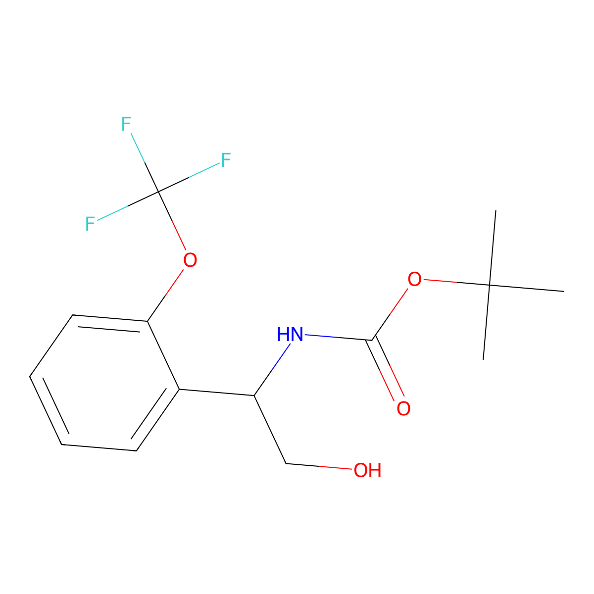 tert-butyl N-{2-hydroxy-1-[2-(trifluoromethoxy)phenyl]ethyl}carbamate molecular structure, CAS 2408966-43-6