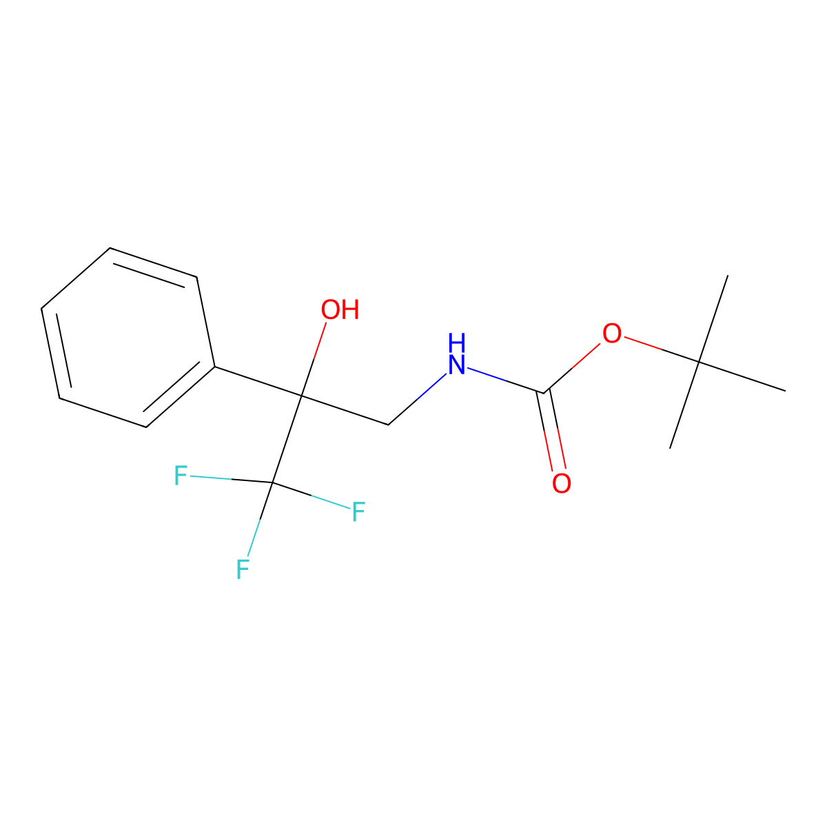 tert-butyl N-(3,3,3-trifluoro-2-hydroxy-2-phenylpropyl)carbamate molecular structure, CAS 2408966-45-8