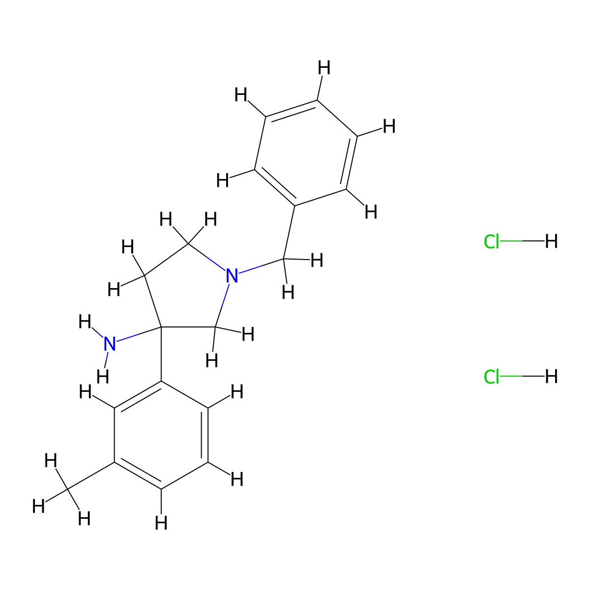 1-Benzyl-3-(3-methylphenyl)pyrrolidin-3-amine dihydrochloride molecular structure, CAS 2408966-50-5