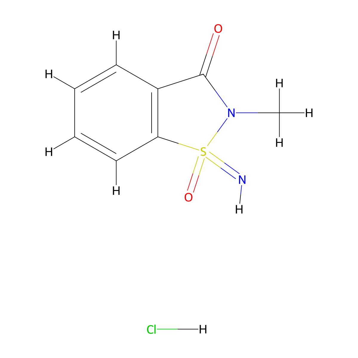 1-Imino-2-methyl-2,3-dihydro-1lambda6,2-benzothiazole-1,3-dione hydrochloride molecular structure, CAS 2408968-36-3