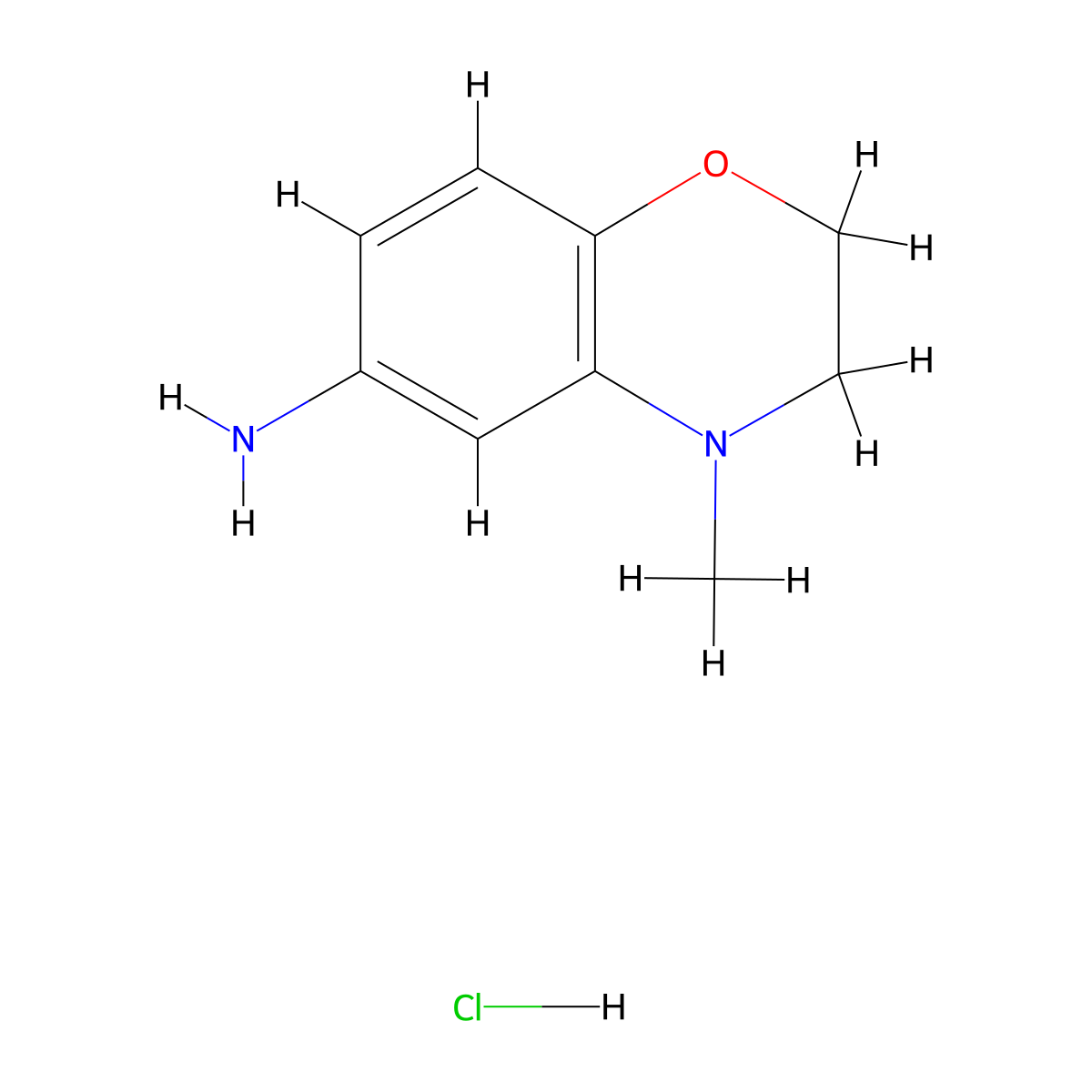 4-methyl-3,4-dihydro-2H-1,4-benzoxazin-6-aminehydrochloride molecular structure, CAS 2408968-39-6