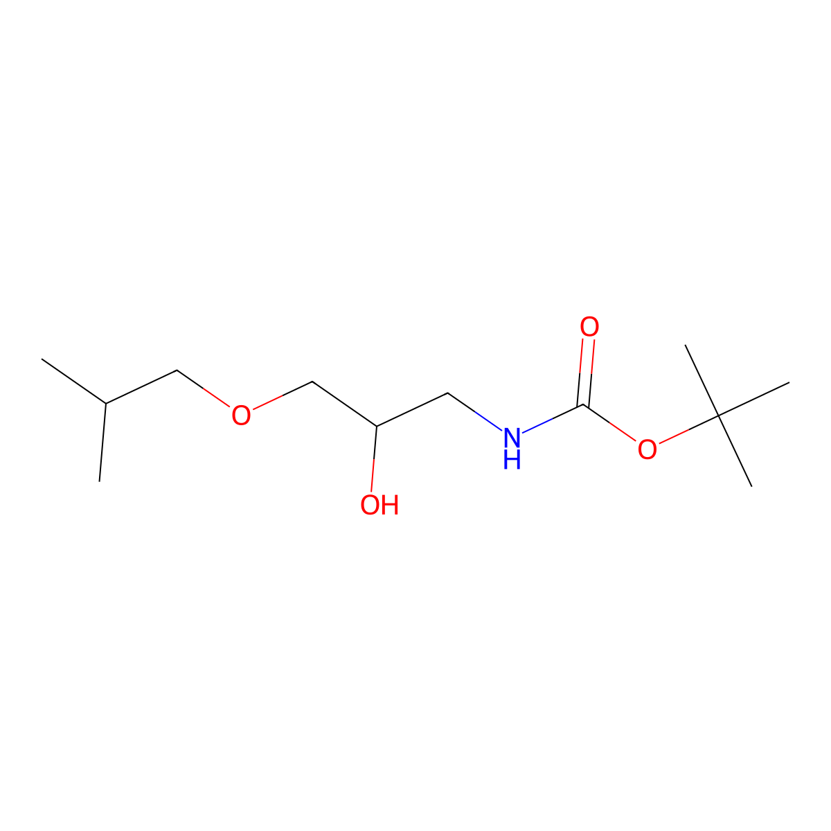 tert-butyl N-[2-hydroxy-3-(2-methylpropoxy)propyl]carbamate molecular structure, CAS 2408968-40-9