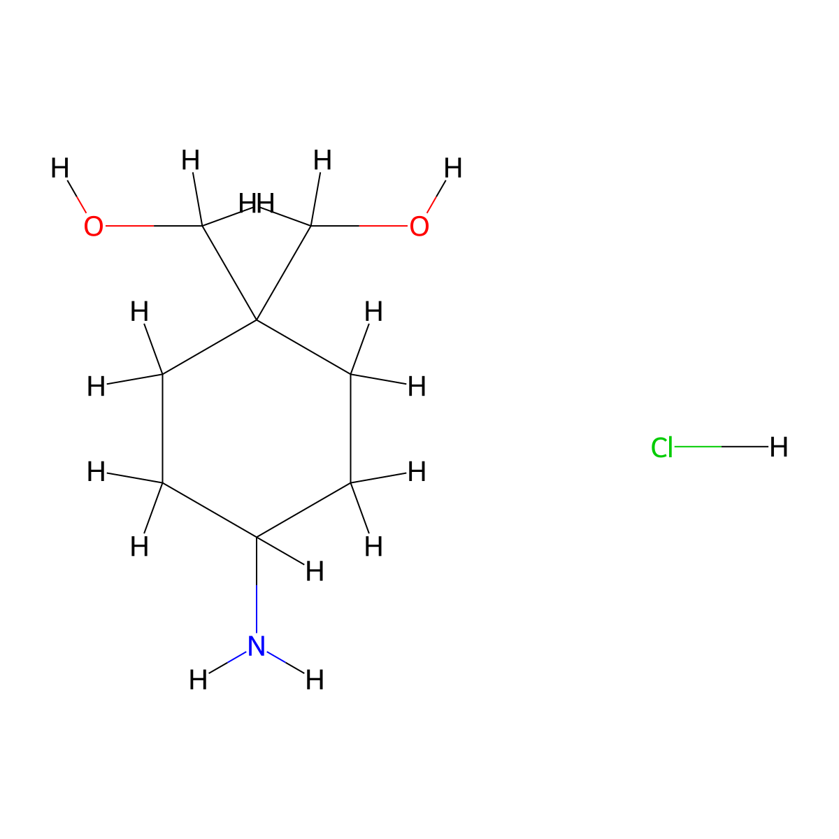 [4-Amino-1-(hydroxymethyl)cyclohexyl]methanol hydrochloride molecular structure, CAS 2408968-41-0