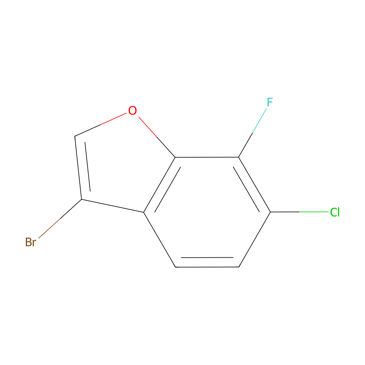 3-Bromo-6-chloro-7-fluoro-1-benzofuran molecular structure, CAS 2408968-43-2
