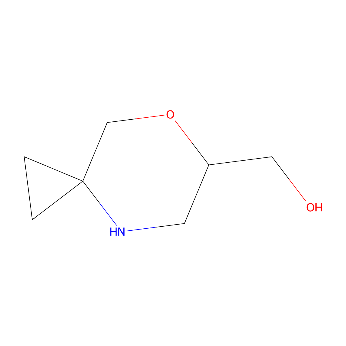 (7-Oxa-4-azaspiro(2.5)octan-6-yl)methanol molecular structure, CAS 2408968-46-5
