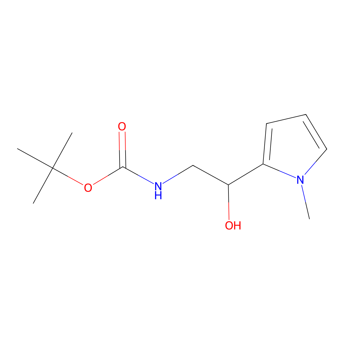tert-butyl N-[2-hydroxy-2-(1-methyl-1H-pyrrol-2-yl)ethyl]carbamate molecular structure, CAS 2408968-47-6