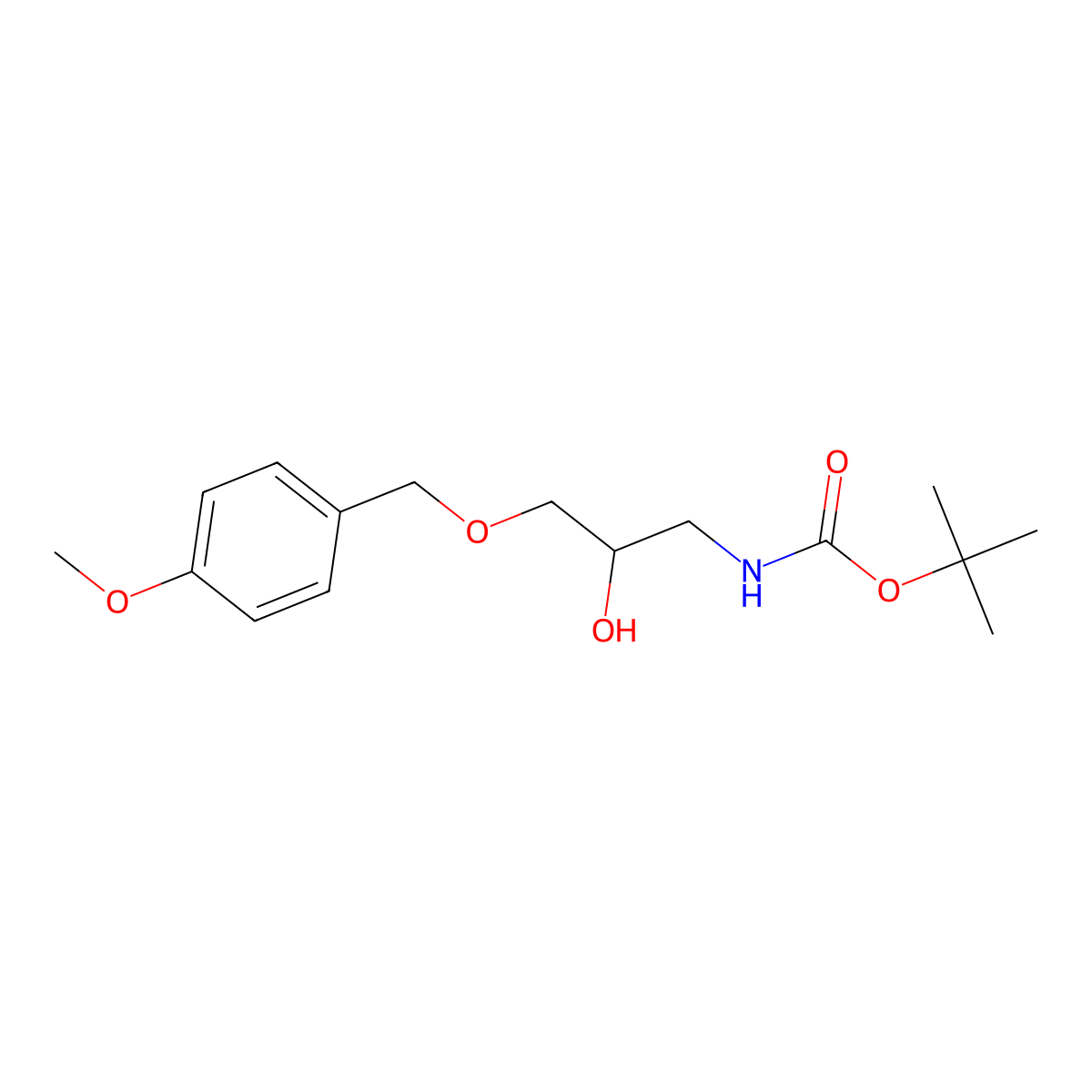 tert-butylN-{2-hydroxy-3-[(4-methoxyphenyl)methoxy]propyl}carbamate molecular structure, CAS 2408968-55-6