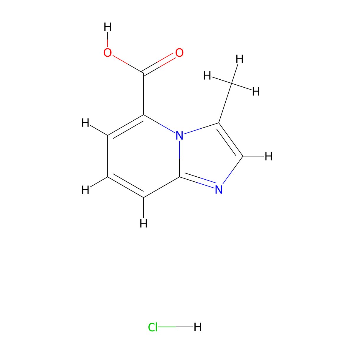 3-Methylimidazo[1,2-a]pyridine-5-carboxylic acid hydrochloride molecular structure, CAS 2408968-62-5