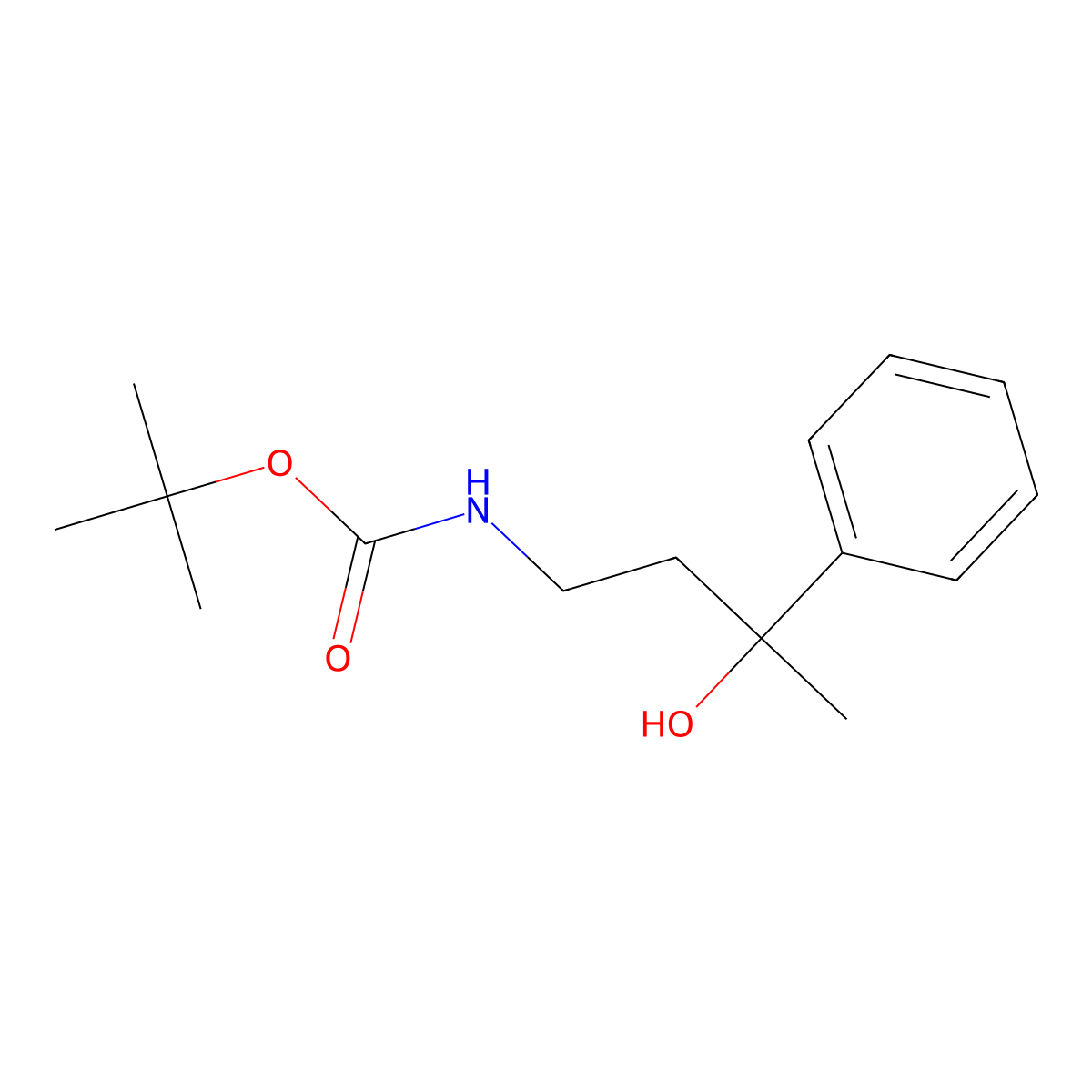 tert-butyl N-(3-hydroxy-3-phenylbutyl)carbamate molecular structure, CAS 2408968-67-0
