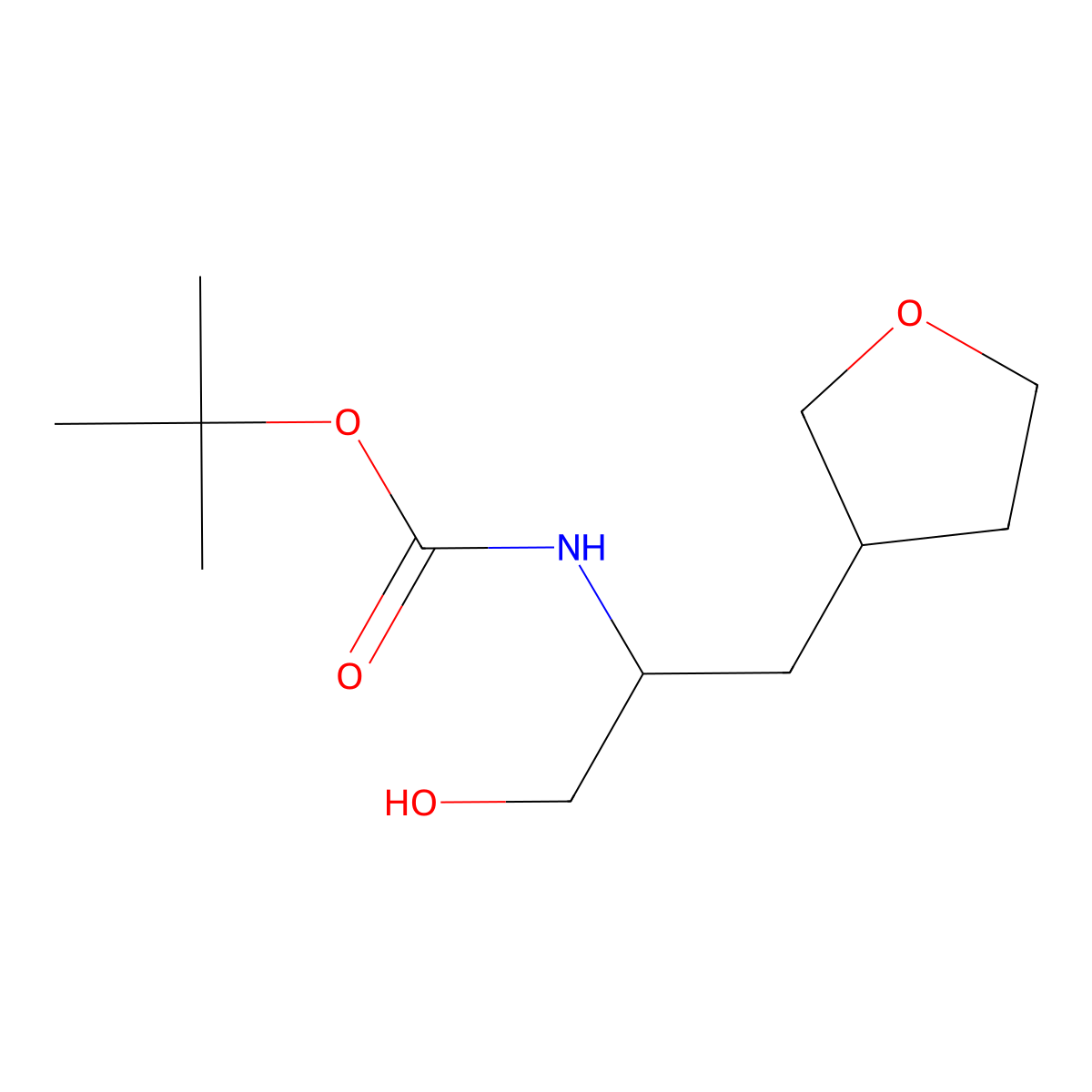 tert-butyl N-[1-hydroxy-3-(oxolan-3-yl)propan-2-yl]carbamate molecular structure, CAS 2408968-68-1