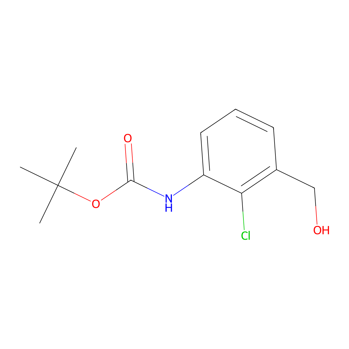 tert-butyl N-[2-chloro-3-(hydroxymethyl)phenyl]carbamate molecular structure, CAS 2408968-69-2