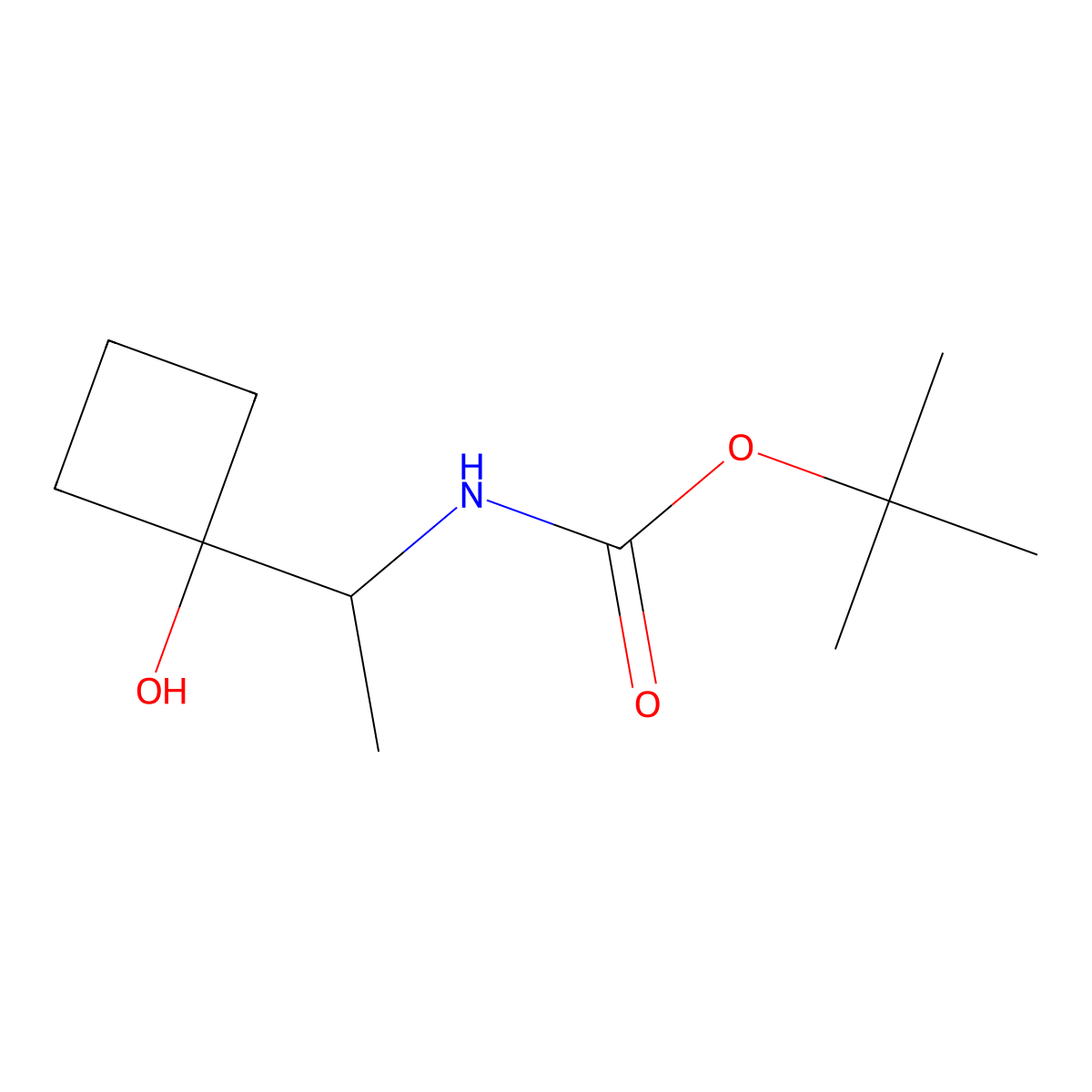 tert-butyl N-[1-(1-hydroxycyclobutyl)ethyl]carbamate molecular structure, CAS 2408968-72-7