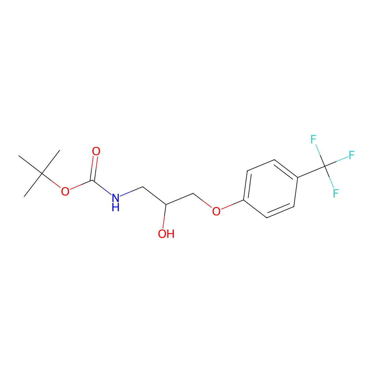 tert-butyl N-{2-hydroxy-3-[4-(trifluoromethyl)phenoxy]propyl}carbamate molecular structure, CAS 2408968-75-0