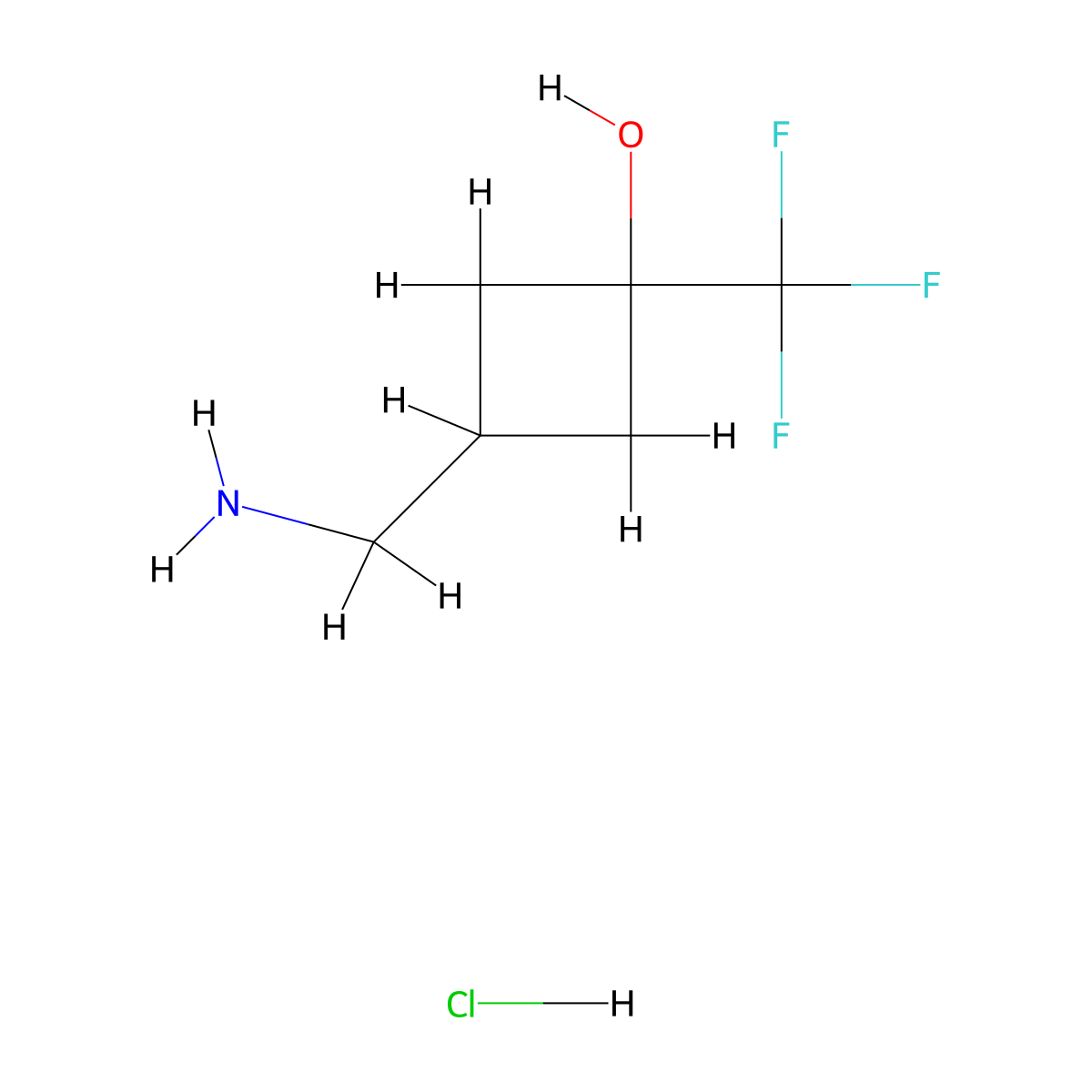 3-(Aminomethyl)-1-(trifluoromethyl)cyclobutan-1-olhydrochloride molecular structure, CAS 2408968-79-4