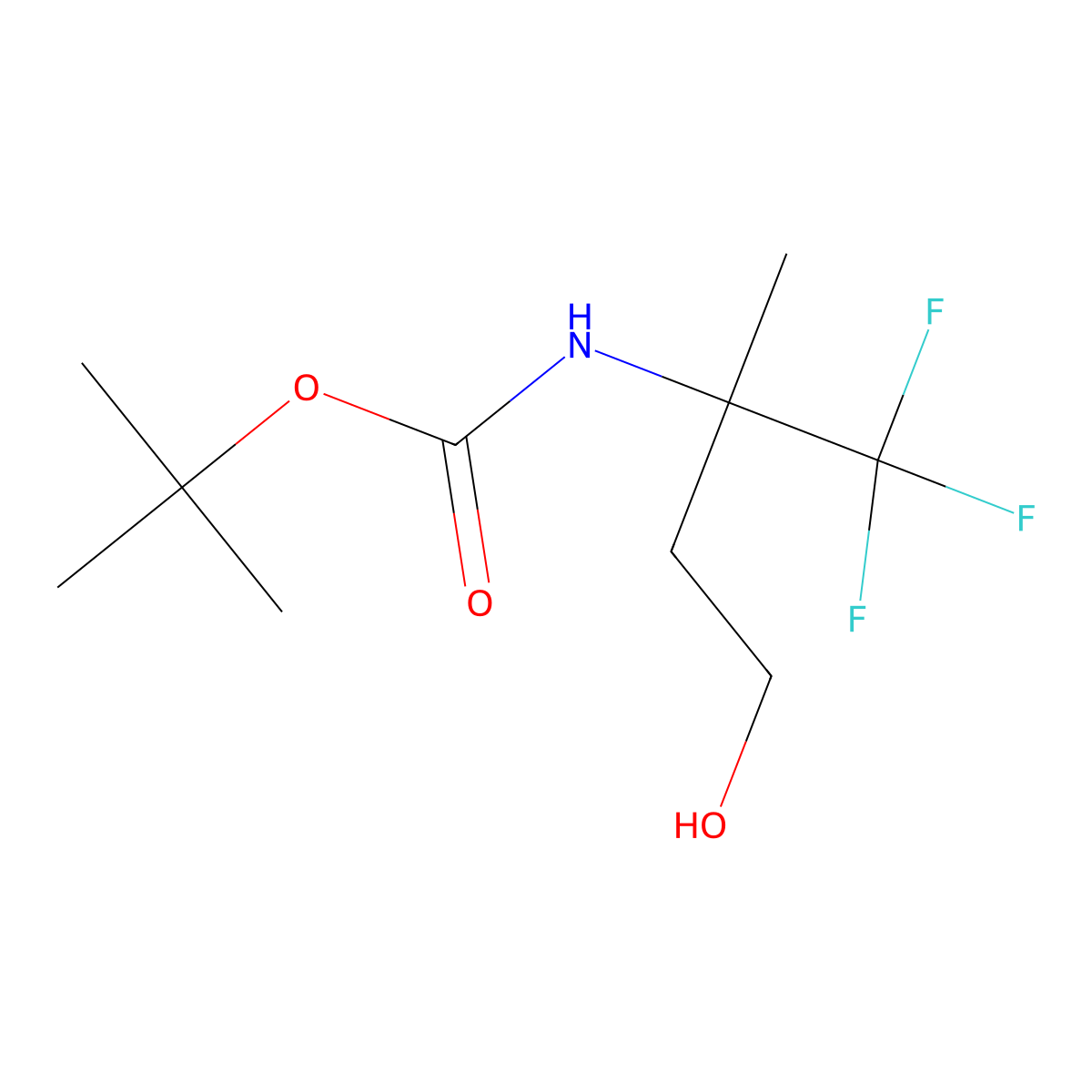 tert-butyl N-(1,1,1-trifluoro-4-hydroxy-2-methylbutan-2-yl)carbamate molecular structure, CAS 2408968-81-8