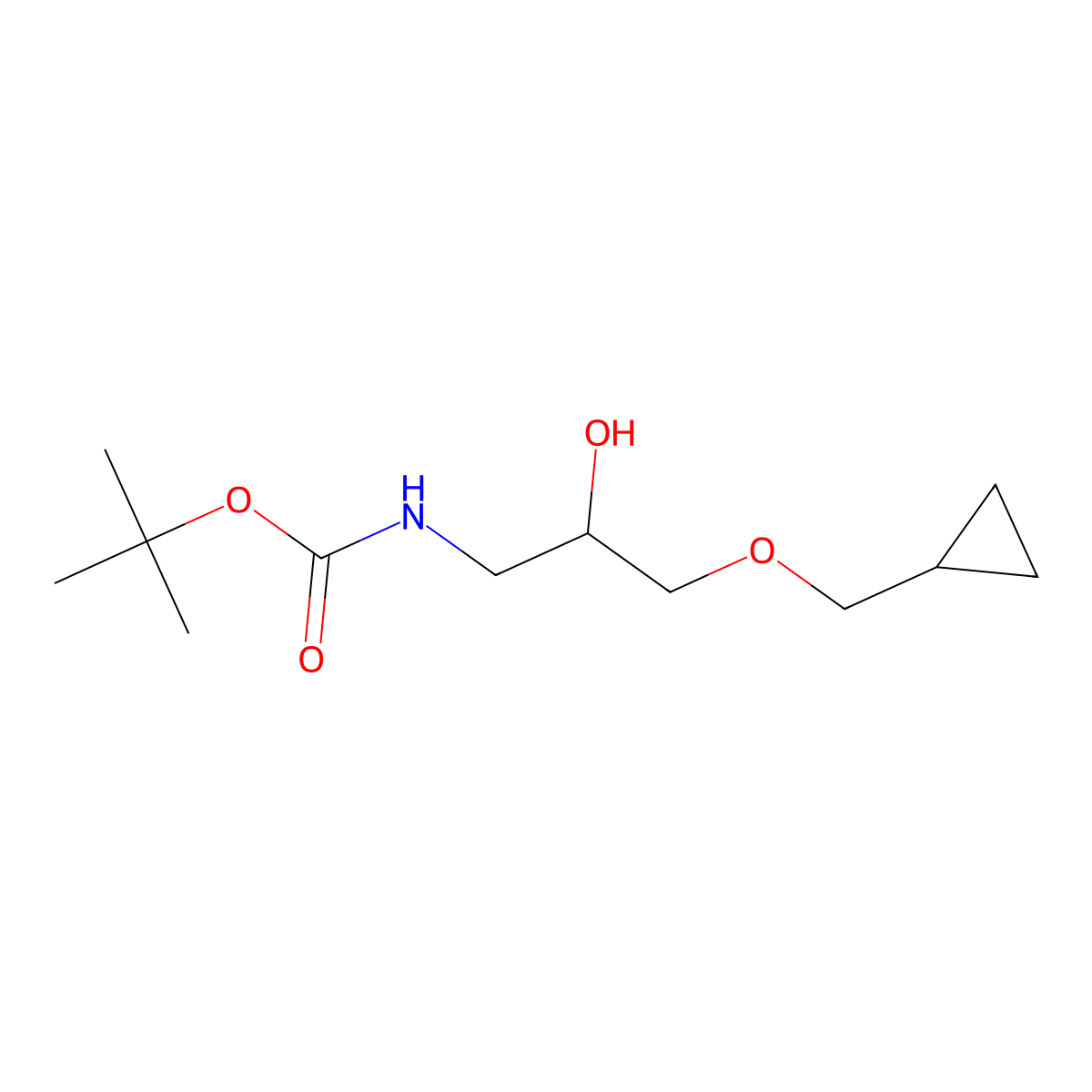 tert-butyl N-[3-(cyclopropylmethoxy)-2-hydroxypropyl]carbamate molecular structure, CAS 2408968-89-6