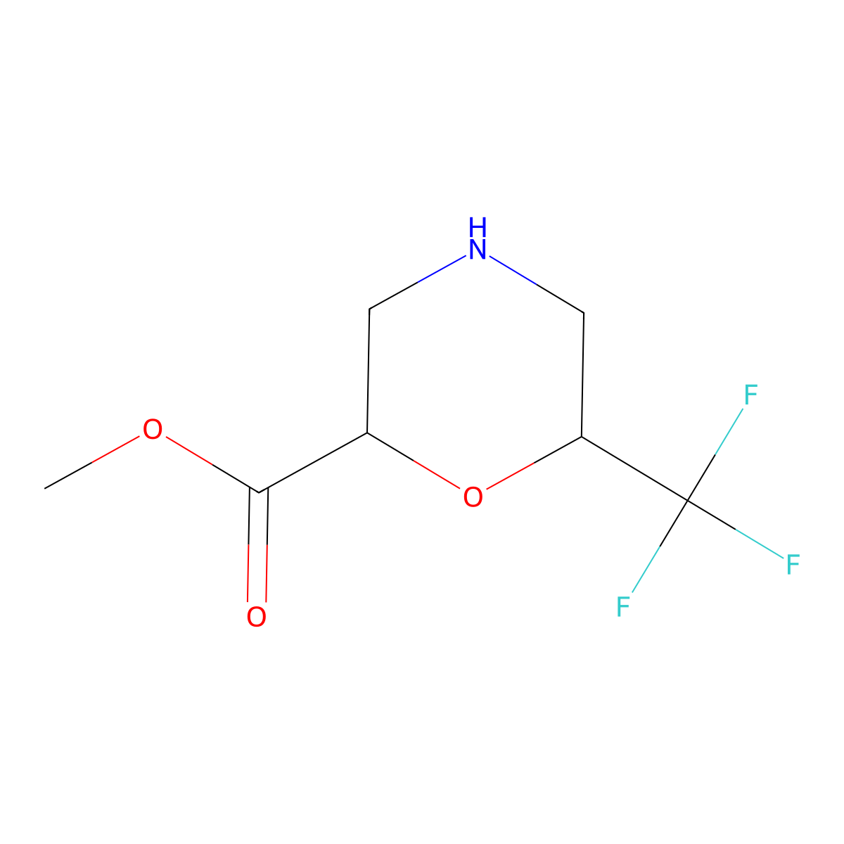 Methyl 6-(trifluoromethyl)morpholine-2-carboxylate molecular structure, CAS 2408968-96-5