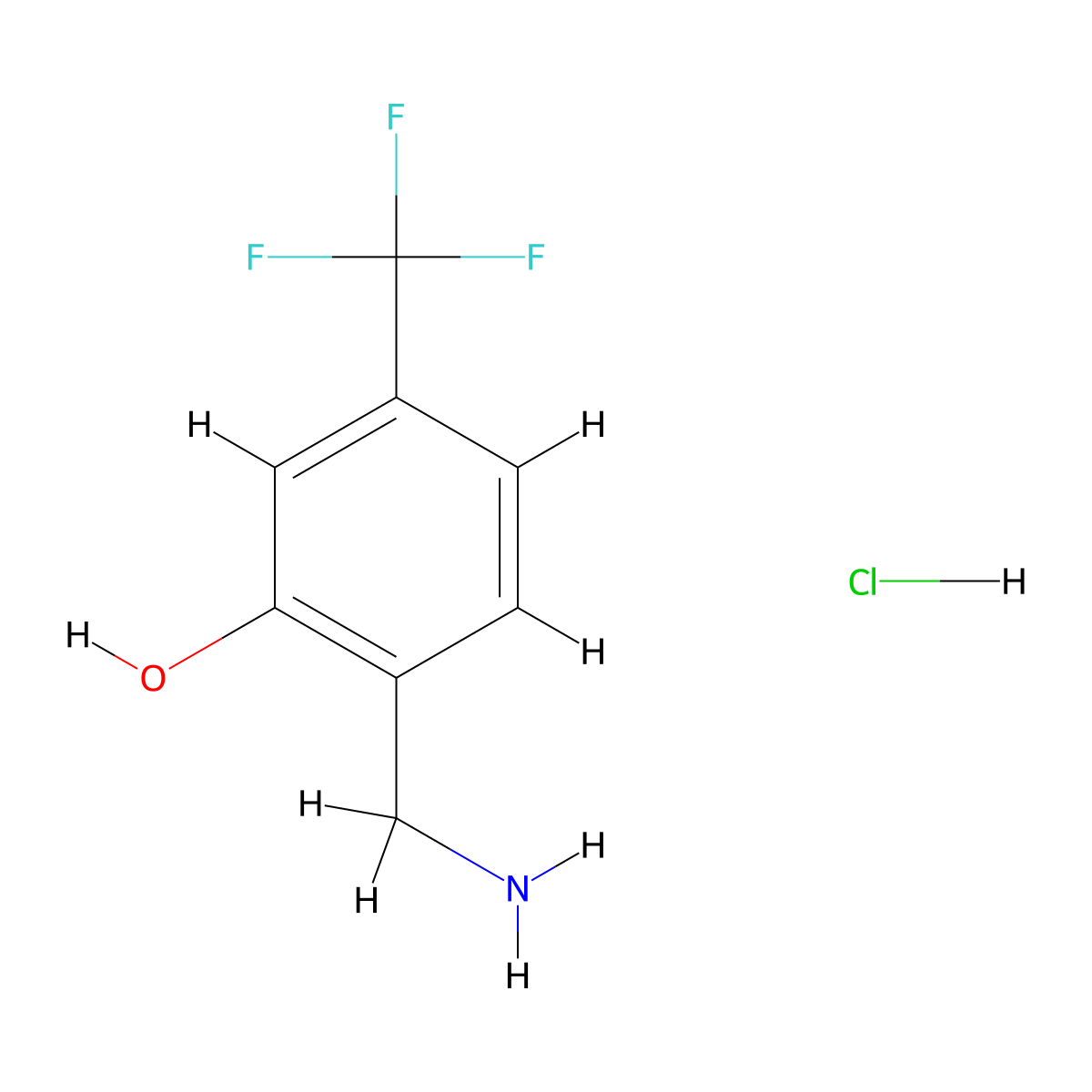 2-(Aminomethyl)-5-(trifluoromethyl)phenol hydrochloride molecular structure, CAS 2408969-00-4