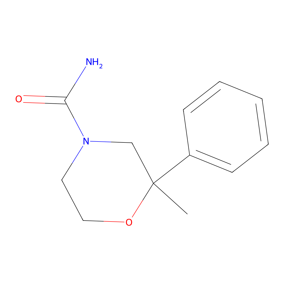 2-Methyl-2-phenylmorpholine-4-carboxamide molecular structure, CAS 2408969-01-5